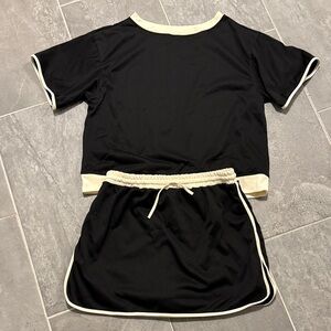 Black and Cream Athletic Set